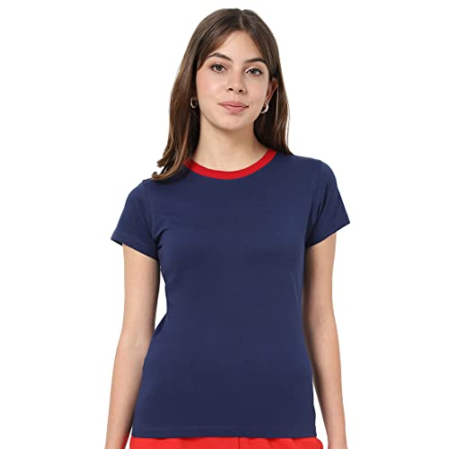 Image of Bewakoof Women Plain Solid Half Sleeve Round Neck T-Shirt