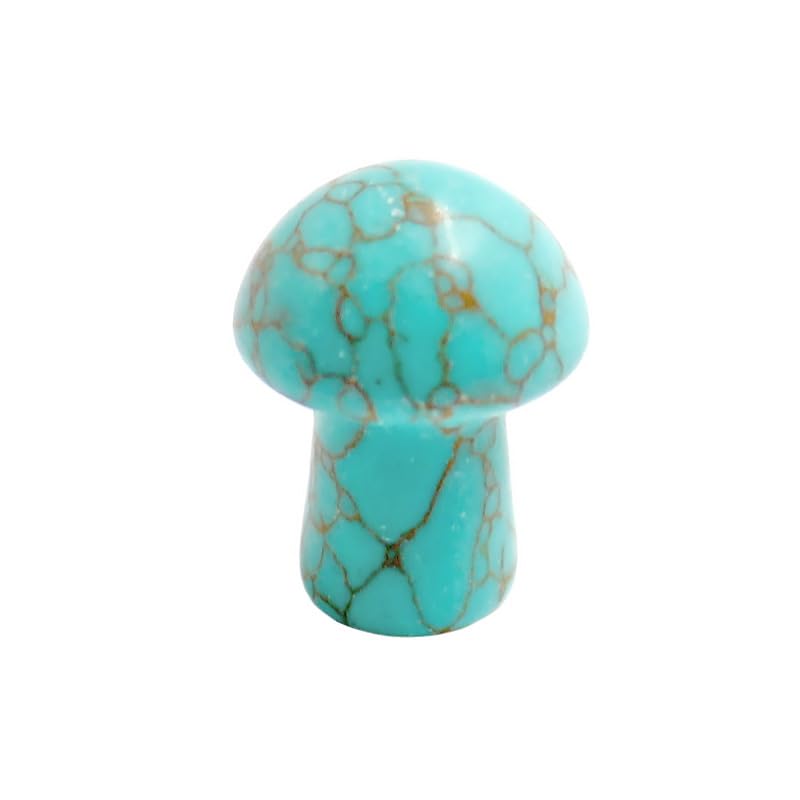 Namzi 10 Pieces Yellow Textured Light Blue Natural Crystal Stone Mushroom Ornament mini 2 * 1.5cm Small Mushroom Crystal Stone Handicraft Desktop Ornament Decoration