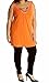 PurpleHanger Women's Sleeveless Stud Long Vest Top Plus Size Orange 16-18