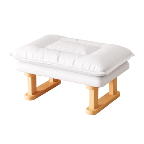 lyxamjrzyp Reposapiés para Sofá, Cojín Puff Reposapiés Cómodo, Taburete Multifuncional para Entrada, Salón y Hogar(White,X-Large)