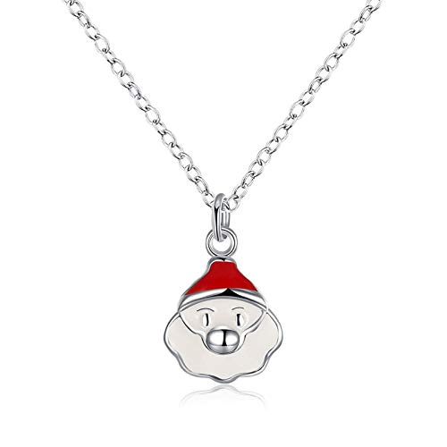 Pendentif Santa argenté pour femmes et filles KZTHGNS