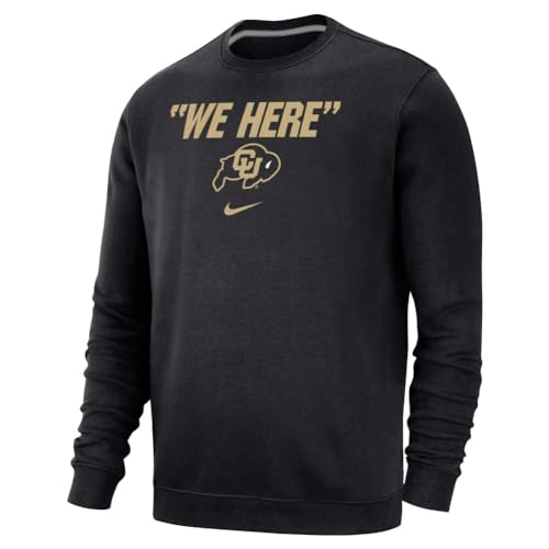 Pull en polaire Nike Colorado Buffaloes vêtement chaud hiver homme avec col rond
