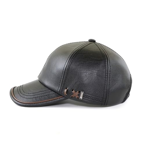 Gorra Unisex Negra Ajustable de Cuero Talla Única miniatura 2