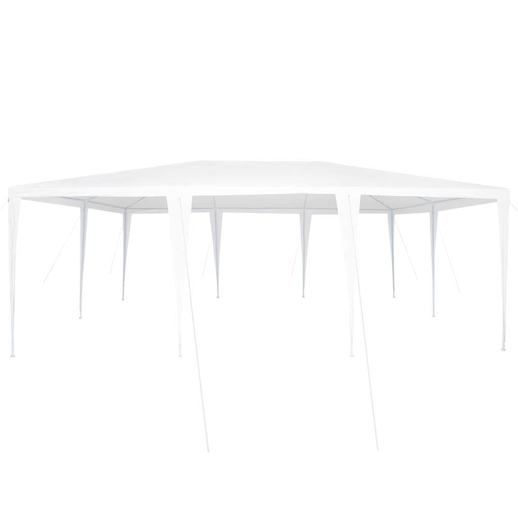 Gazebo per feste, bianco, 600 x 400 x 266 cm, robusto gazebo con telaio in acciaio e telone in polietilene, tenda da giardino pieghevole per feste, matrimoni ed eventi all'aperto