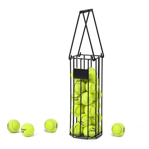 Portable Tennis Ball Hopper Basket, Pickleball & Tennis Ball Collector with Handle, Ball Bucket Carrier Gatherer Picker Hopper for Picking and Storage Training Tool for Ball