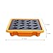 XLIHAWY Oil Drum Spill Platform, Outlet Modular Containment Capacity Pallet with Drain, Stackable Load Capacity Grating Tray for Industrial(67.5x67.5x15cm/2pcs)
