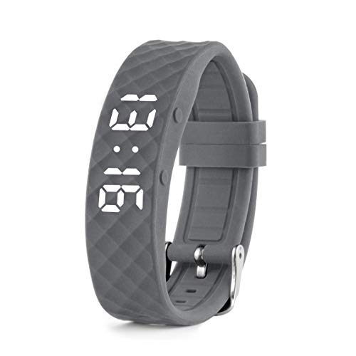 TabTime Vibrating Alarm Reminder Watch - with up to 10 Personal Alarms or Pill Reminders per Day - Silent Alarm (Grey Large)