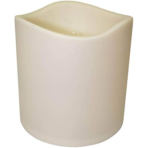 Everlasting Glow 6"D x 6"H LED Out. Pillar Christmas, 6InL x 6InW x 6InH, White Cover