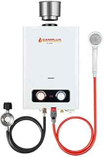 Portable Tankless Water Heater, Camplux 1.58 GPM Outdoor Propane Hot Water Heater with S/S Rain Cap