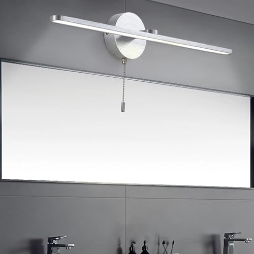 Aplique de pared LED de 60cm con interruptor de cremallera para espejo de baño moderno plata 6
