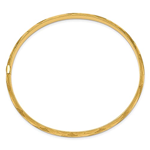 14k Yellow Gold 4.75mm Hinged Bangle Bracelet Cuff Expandable Stackable Fine Jewelry For Women Gifts For Her - Image 3