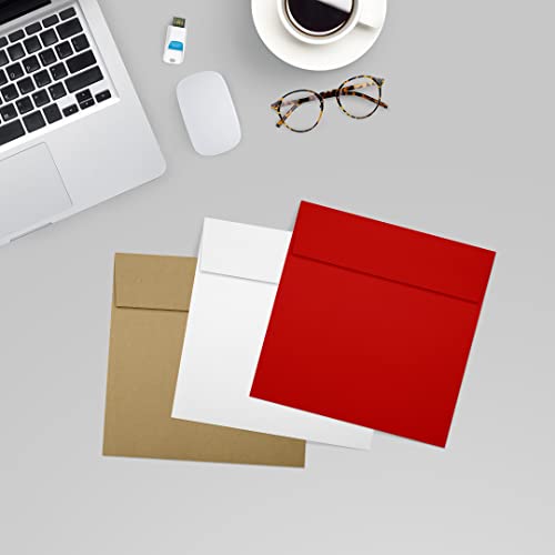 5 X 5 Square Envelopes For 4 3/4 X 4 3/4 Cards - Holiday Red (50 Qty) | Perfect For Invitations, Announcements, Greeting Cards, Photos | 8505-15-50 #TOP6
