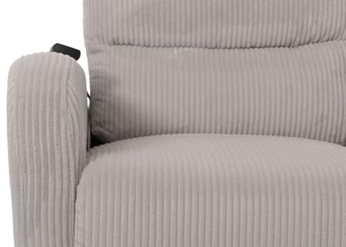 Mendler Fernsehsessel HWC-K62, Relaxsessel TV-Sessel Liege, Liegefunktion Aufstehhilfe, Metall Stoff/Textil Cord - hellgrau