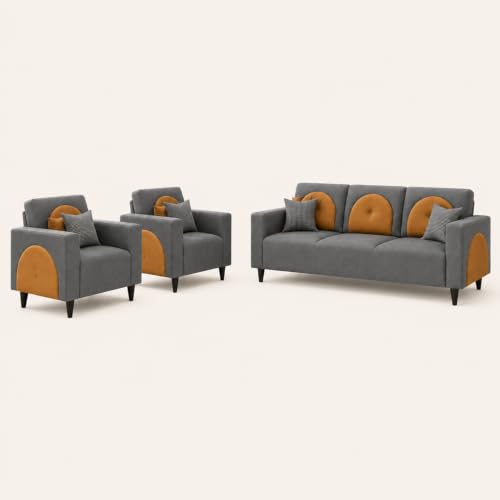 Image of Interio by Godrej Windle 5-Seater Fabric Sofa Set (3+1+1)