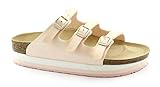 papillio florida weichbettung  BIRKENSTOCK Papillio Florida Pap 1015872 weiße und rosafarbene weiße und rosa Damenhausschuh-Plattformschnalle 38