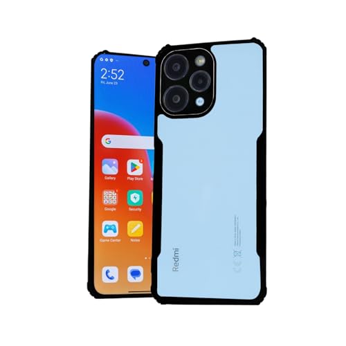 Image of AIBEX Crystal Clear Back Cover Case for Redmi 12 4G | 360 Degree Protection | Shock Proof Design | Transparent Back Cover Case (PC & TPU, Black Bumper)