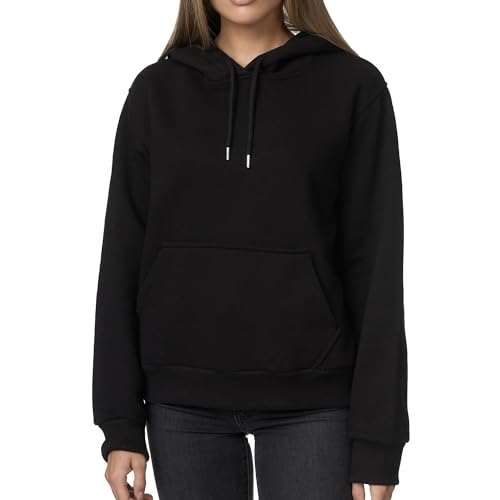 Smith & Solo Damska bluza z kapturem – bluza z kapturem z długim rękawem, bluza z kapturem, okrągły dekolt, krój slim fit, czas wolny, sportowa koszulka z długim rękawem, bluza z kapturem treningowa