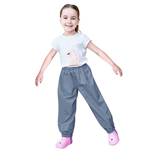 Zanjkr Capas de chuva para meninas crianças calças de chuva à prova de vento à prova d'água calças