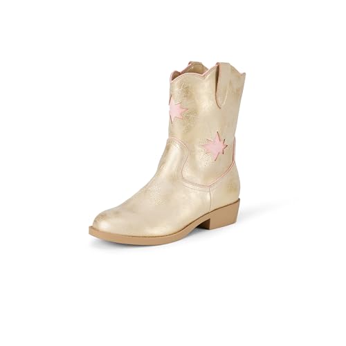 Amazon Essentials Bottes De Cowboy Western Fille, Or Métallique, 37 EU
