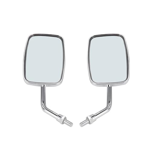 Espejos retrovisores de 10mm cromados rectangulares para moto y scooter