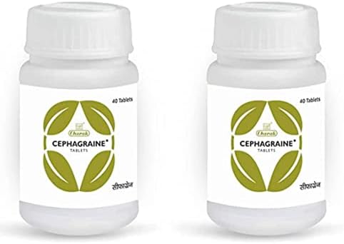Charak Pharma Cephagraine Tablet Twin Pack for Relief in Sinusitis and Migraine (Pack of 2)