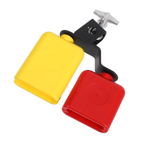 OFFSCH Bicolor Plastic Jam Block High Low Tones Cowbell Sambago Bell Drum Band Percussion Instrument