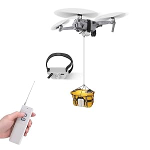 Universal Drone Payload Delivery System with Remote Release – Airdrop Mechanism & Multi-Purpose Clip for Wedding Rings, Fishing Bait, Fits DJI Mini 3 Pro/Mavic 3 Pro/Mini 4 Pro/Air 3/Avata & More