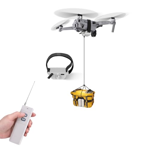 Image of Universal Drone Payload Delivery System with Remote Release - Airdrop Mechanism & Multi-Purpose Clip for Wedding Rings, Fishing Bait, Fits DJI Mini 3 Pro /Mavic 3 Pro /Mini 4 Pro /Air 3 /Avata & More (Gray)