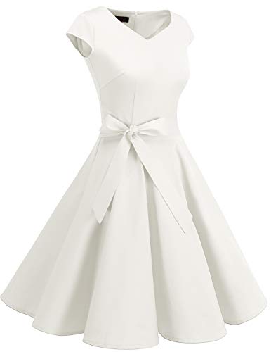 Dresstells Vintage jurk, retro cocktailjurk, met kapmouwen, rockabilly-/Hepburn-stijl (jaren '50) - Image 3