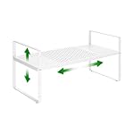 Expandable Kitchen Cabinet Shelf Organizer Rack, 16.5"-27" L x 8" W