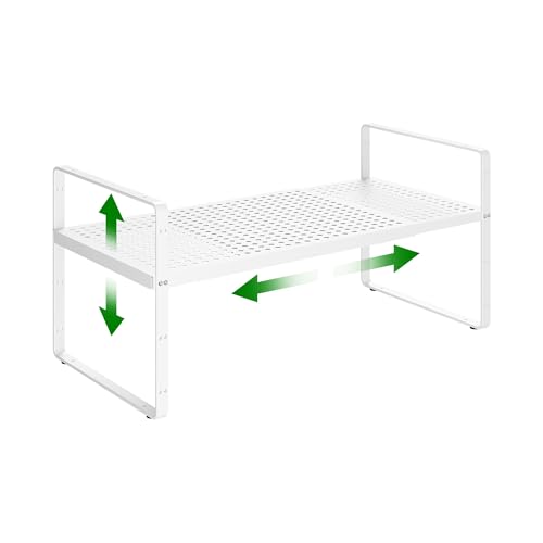 Expandable-Kitchen-Cabinet-Shelf-Organizer-Rack-165-27-L-x-8-W Expandable Kitchen Cabinet Shelf Organizer Rack, 16.5"-27" L x 8" W - Image 1