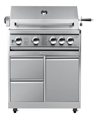 KoolMore KM-OKS-BQ30-BQ30CAB Outdoor Kitchen 30 in. BBQ Liquid Propane Grill with Cabinet in Stainless-Steel