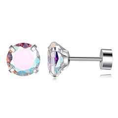 1 Pair- 6mm Flat Back -AB White