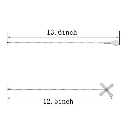 Image of sunswan Ceiling Fan Pull Chain, 2pcs 3mm Diameter Beaded Ball Fan Pull Chain, 13.6 Inches Fan Pulls Set with Connector (White), short