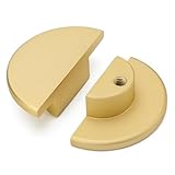 Peaha 4 Pack Half Moon Matte Gold Cabinet Knobs Brushed Brass Drawer Knob