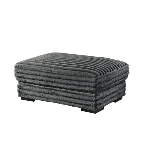 New Classic Furniture Embrace 41 in. Polyester Fabric Ottoman, Charcoal