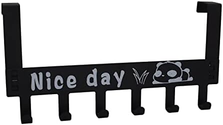 Over Door Hanger, 6 Over Door Hooks, Over Door Coat Hooks, Door Hangers for Bedrooms, Clothes, Towels, Purses, Bags, Jackets, Made of Carbon Steel (Black)