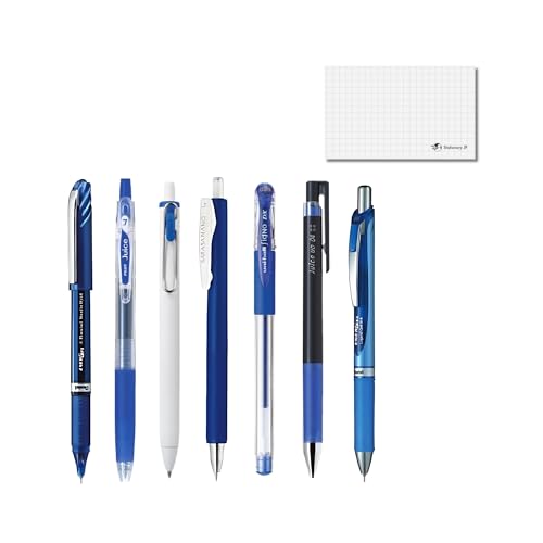 Set de 7 bolígrafos japoneses con tinta azul gel miniatura 1