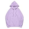 Hoodies for Girls Womens Hoodies Oversized Ladies Casual Pullover Tops Long Sleeve Solid Color Hoodie Autumn Winter Sweatshirts with Pockets Cashmere Jumpers Ladies Light Purple #3