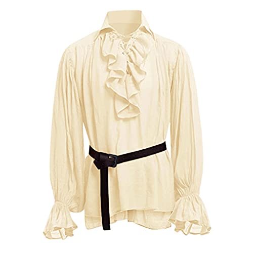 Chemise médiévale homme avec jabot et lacet style steampunk vintage renaissance