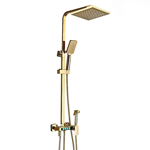 Robinet de douche doré mural pour une salle de bain moderne et relaxante