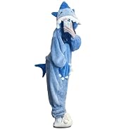 [Bwgoroku] サメ 着ぐるみパジャマ レディース メンズ ルームウェア サメ柄 秋冬 パジャマ フード付き ふわふわパジャマ きぐるみ 長袖 もこもこパジャマ ゆったり アニマル 動物 ...