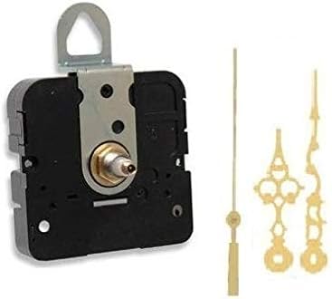 Takane Quartz Clock Movement Mechanism, Choose Your Hands and Size, USA Made (7/16" Threaded Shaft for dials up to 1/4" Thick, R Hands with Gold Second Hand)