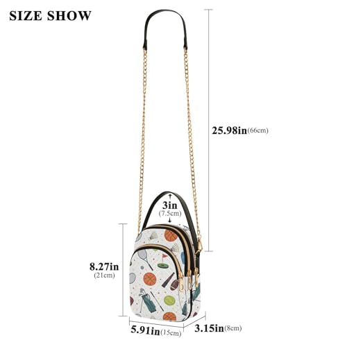 Image of MCHIVER Golf Crossbody Bag for Women Cell Phone Purse Wallet with Removable Chain Shoulder Handbag
