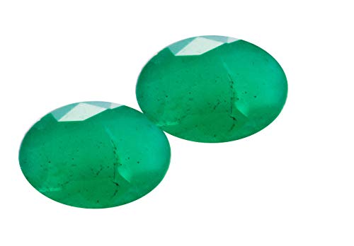 Pierres précieuses AAA : 2 paires d'émeraudes de Zambie ovales 1.45 ct pour joaillerie