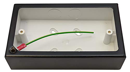 G&H 720FB 2 Gang Matt Black Surface Mounted Double 44mm Pattress Box