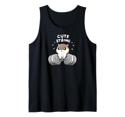 Cute & Strong Hamster Weightlifting Funny Gym Camiseta sin Mangas