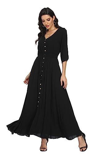 Image of Casual Summer Dresses for Women 2026 Maxi Dress Flowy Bohemian Beach Party