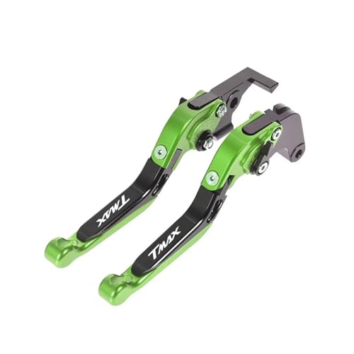 Leviers de frein réglables T-Max 530 avec support téléphone CNC vert et noir