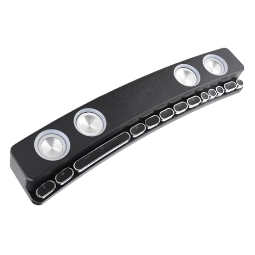 banapoy Bluetooth Computer Speaker, PC Gaming Speaker Sound with Dynamic RGB Light HiFi Stereo Sound FM Radio Alarm Clock 13 Mechanical Keys for Desktop Monitor Laptop Soundbar